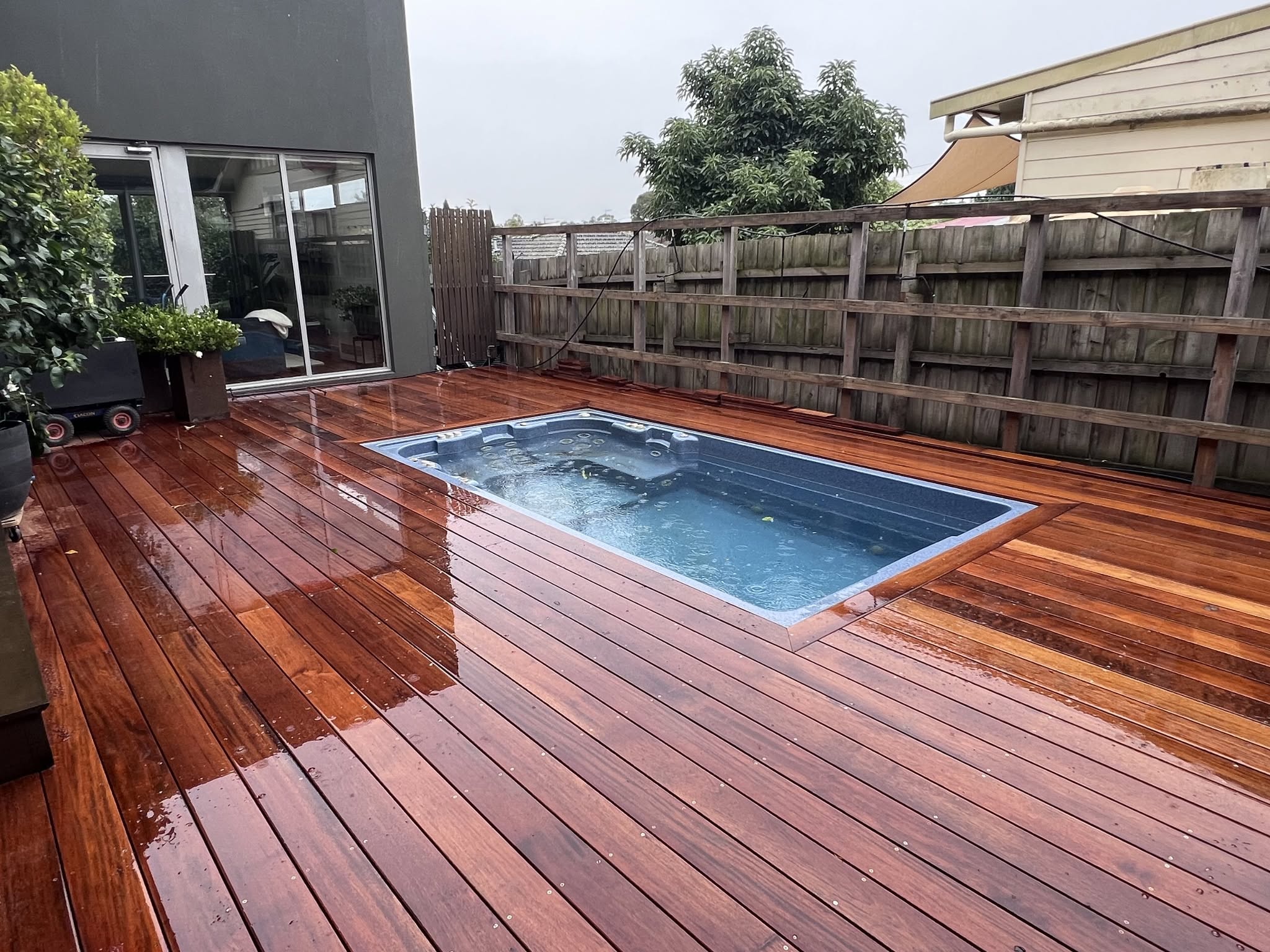 Completed poolside timber decking replacement — Glen Iris