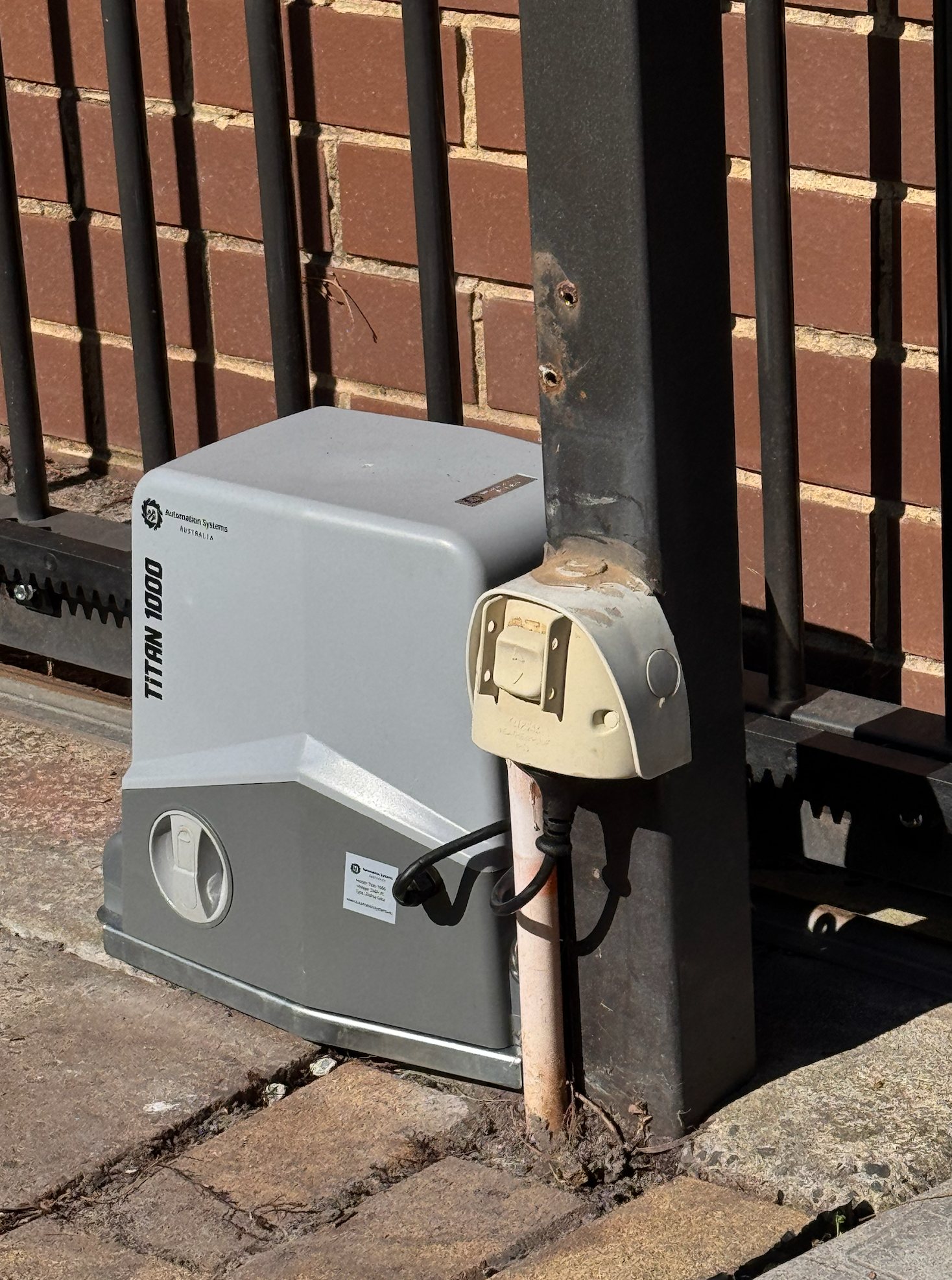 New Automation Systems Australia Titan 1000 sliding gate motor installed