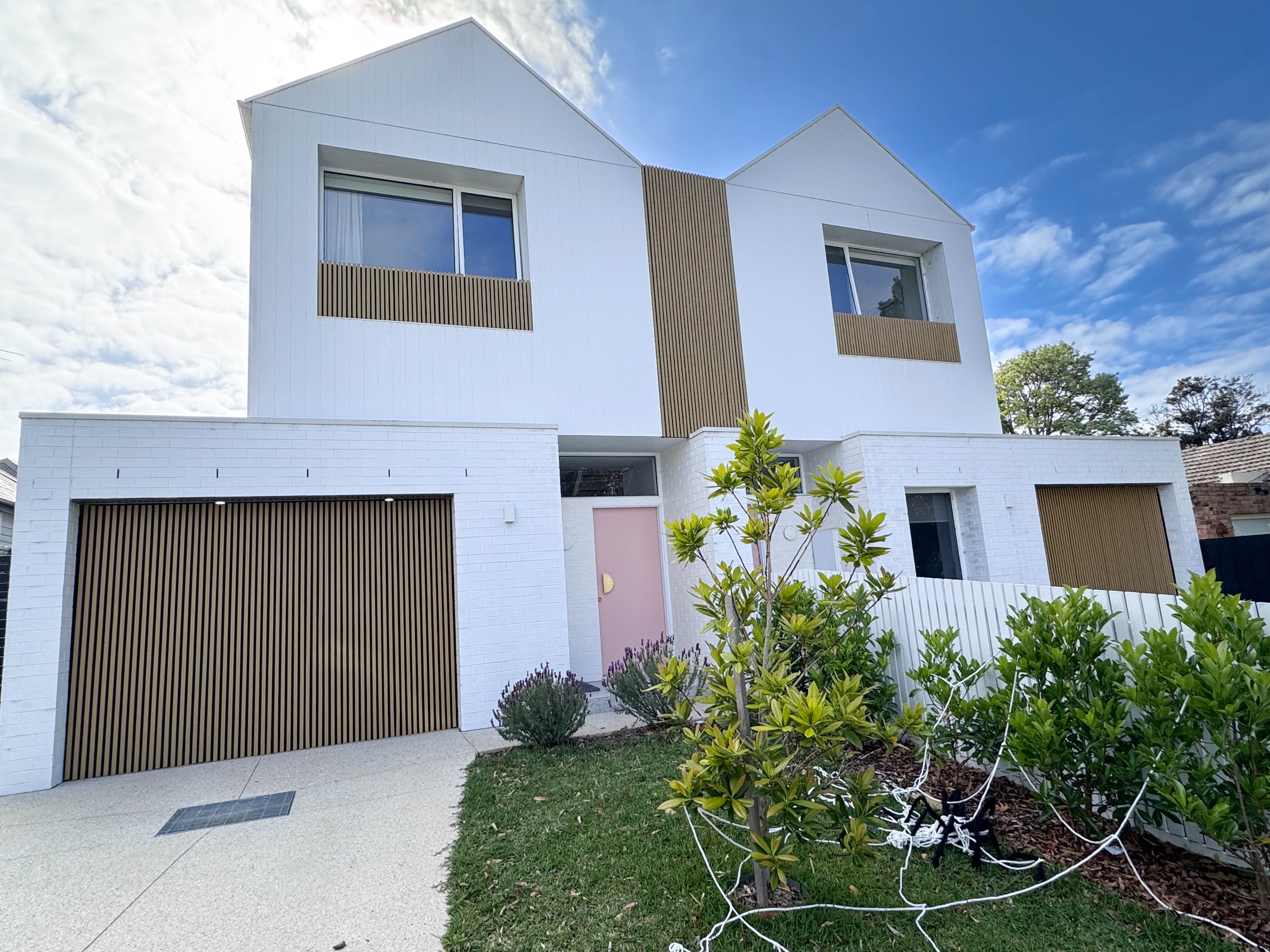 Refreshed façade slats with a carefully colour-matched exterior paint finish