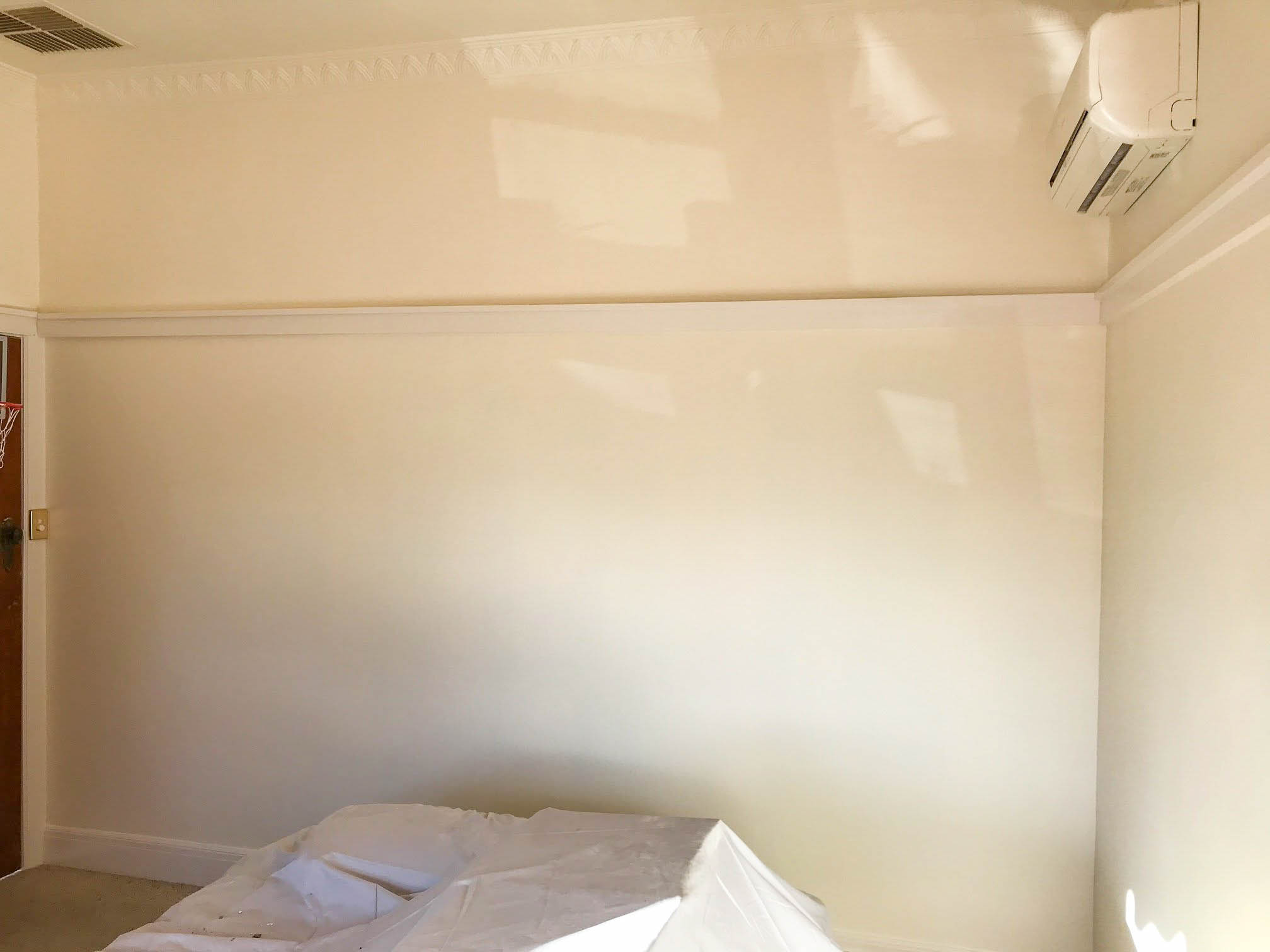 Completed Brighton room after plaster repairs, preparation and painting