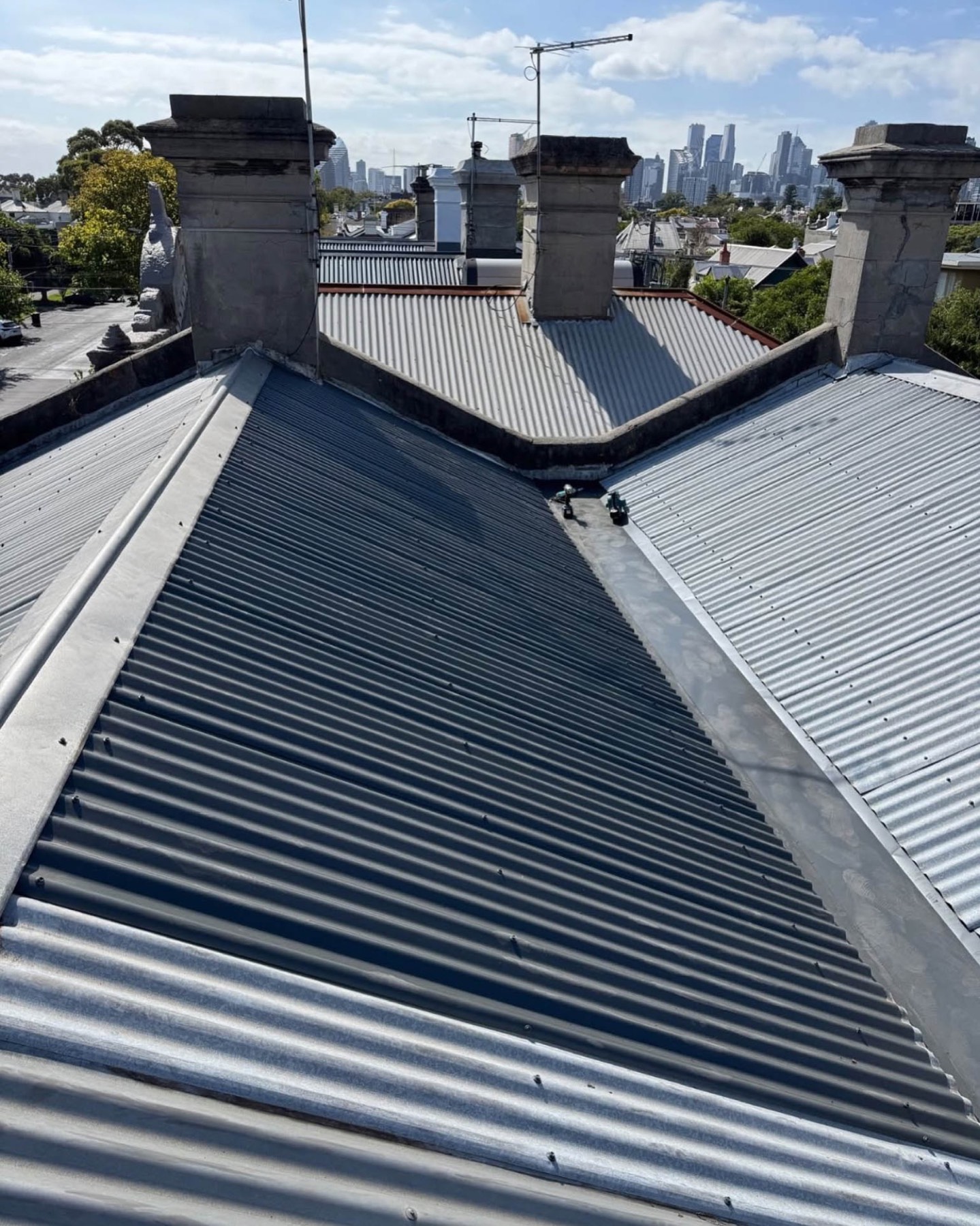 Completed metal roof sheets, repaired valleys and upgraded box gutters — Albert Park